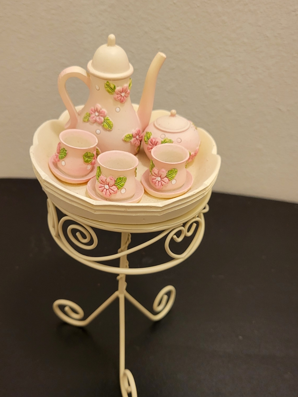 lola Pink Floral Miniature Teapot and Cup Set
